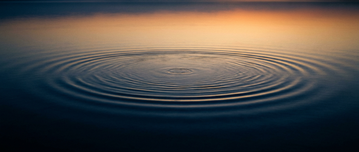 Sex Addiction Therapy — still clear water with gentle ripples catching soft dawn light