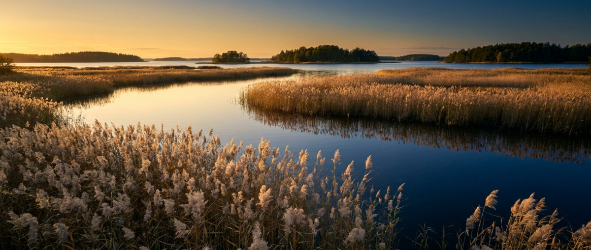 Therapist Daniel Island, SC — a serene island marsh waterfront at golden hour with calm water and reeds